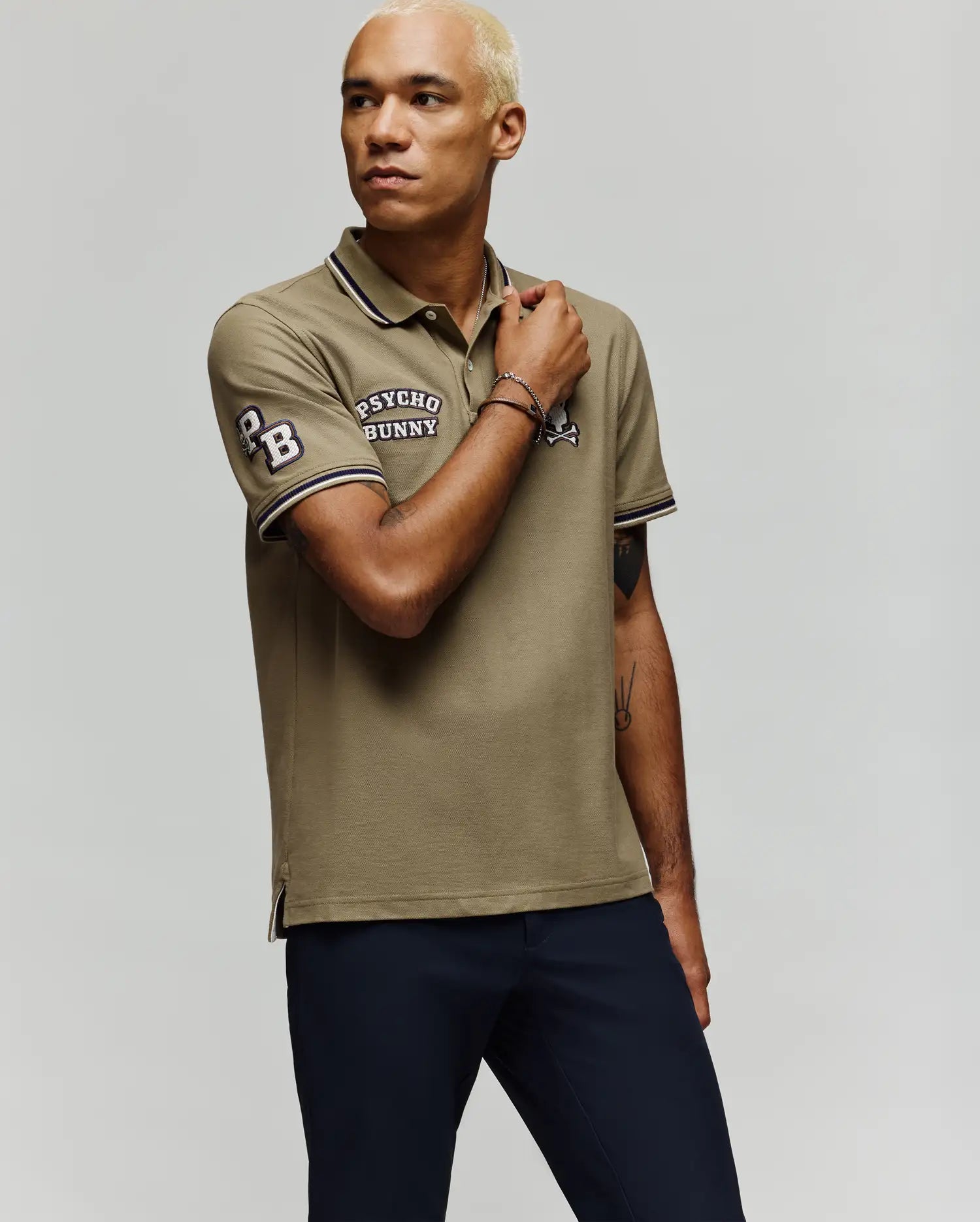 MENS WADE PATCH PIQUE POLO SHIRT - MT0100109